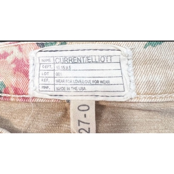 Current Elliot Sz 27 Watercolor Floral Print Cropped Jeans Womens RARE - Picture 11 of 13